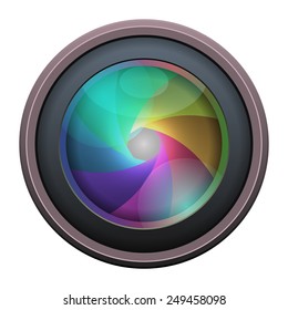 Photo Lens isolated on white background. Vector illustration
