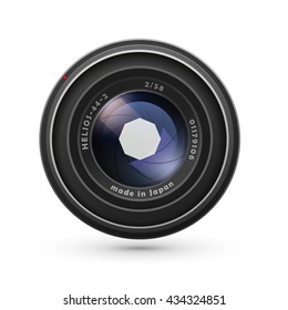 Photo lens isolated on white