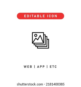 Photo Library Editable Stroke Icon, Outline Icon For Web, App, Presentation, Etc