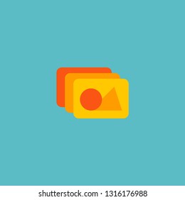 Photo Library Icon Flat Element. Vector Illustration Of Photo Library Icon Flat Isolated On Clean Background For Your Web Mobile App Logo Design.