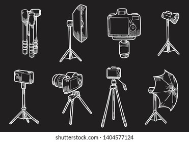 Photo Light Vector Line Icons Set