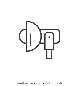 photo light,loudspeaker vector line icon, sign, illustration on background, editable strokes