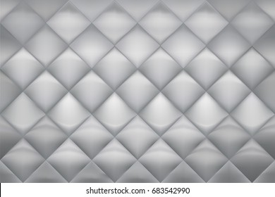 Photo Like Vector Illustration Diamond Quilted Stainless Steel Sheet Material Finish Tile Plate Wall, Floor, 