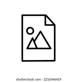 Photo Line Icon. Printer, Portrait, Filters, Correction, Frames, Cropping, Effects, Art, Brush, Gallery Frame, Snapshot. Document Concept. Vector Black Line Icon On A White Background