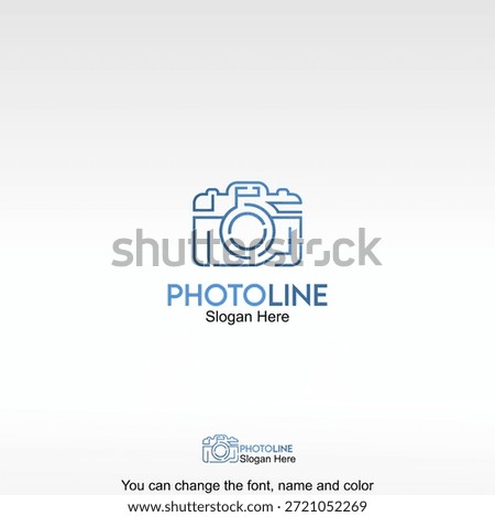 Photo Line Logo Template Design Vector. A line-style camera icon representing photography, visual documentation, and digital creativity.