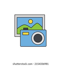 photo  line style icon, style isolated on white background
