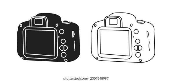 Photo line vector icon minimalistic flat design.vector line photo icons set on white background.Digital photo camera. 3D Icon isolated on white background.Camera vector icon. 