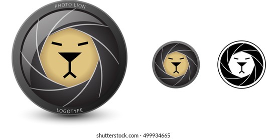 Photo lion logotype, smart creative icon