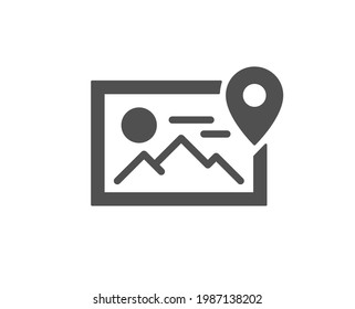 Photo location simple icon. Image thumbnail sign. Picture placeholder symbol. Classic flat style. Quality design element. Simple photo location icon. Vector