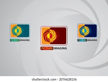 Photo logo template. Colorful diaphragm icon. Vector illustration