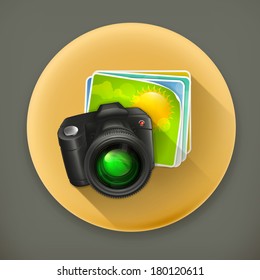 Icono de vector de sombra de foto larga