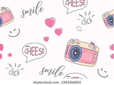 photo machine pin positive quote seamless repeating smile  heart