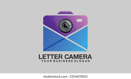 Fotomail oder Kamera im E-Mail-Logo abstrakte Vektorvorlage