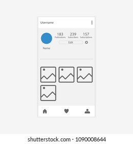 Photo mockup for social network on empty background. Instagram mockup.