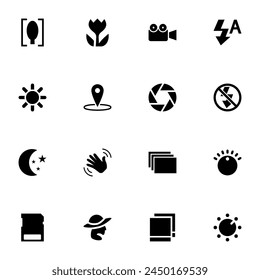 Photo Mode icon - Expand to any size - Change to any colour. Perfect Flat Vector Contains such Icons as camera, exposure, mode, photographer, aperture, photography, memory, diaphragm, lens, nature
