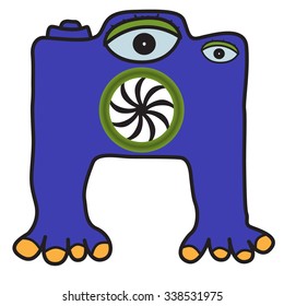 Photo Monster. Doodle. Vector Image.
