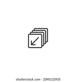photo move left line icon, outline vector sign, pixel perfect icon