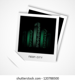 photo of neon city, vector