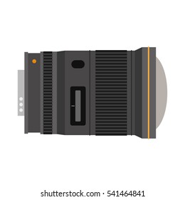 Photo optic lens vector illustration.