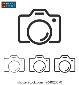 Photo - Outline Icon On White Background. Editable Stroke. Vector Illustration.