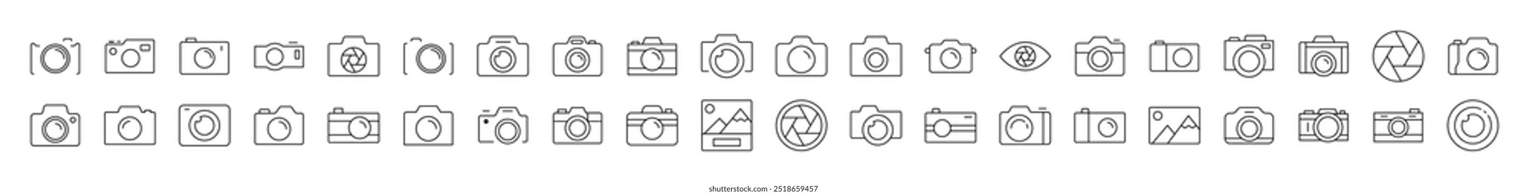 Photo Outline Style Icons for Design, Cards, Apps, Social Networks 