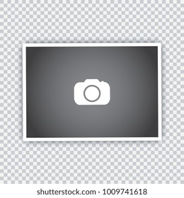 Photo paper template.on a transparent background of white and gray squares. Template for your design. Vector illustration