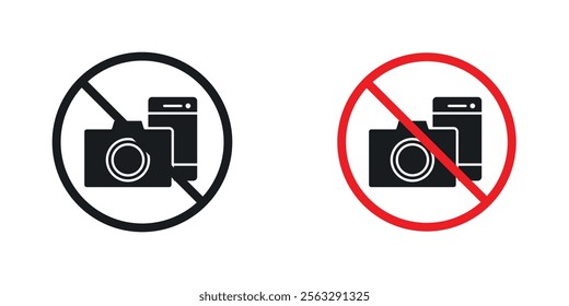 Photo and phone forbidden sign pack for app and website ui designs.