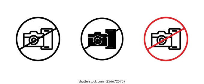 Photo and phone forbidden signs vector collection pack