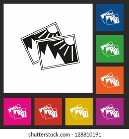 Photo, picture, icon, vector, button