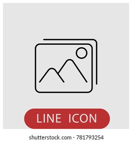 Photo picture image album vector line icon.