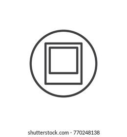 Photo picture line icon, outline vector sign, linear style pictogram isolated on white. Symbol, logo illustration. Editable stroke