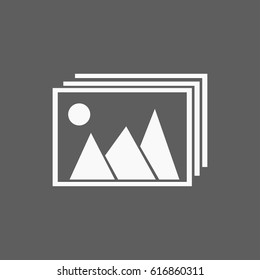 Photo picture web icon in flat style.
