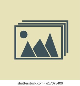 Photo picture web icon in flat style.