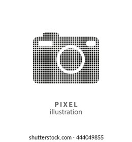Photo - pixel icon. Vector Illustration. Design logo element. Isolated on white background. It is easy to change to any color.