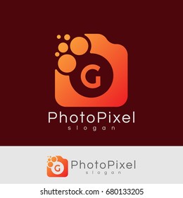 photo pixel initial Letter G Logo design