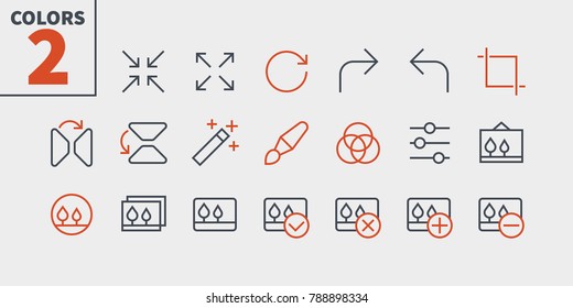 Photo Pixel Perfect Well-crafted Vector Thin Line Icons 48x48 Ready for 24x24 Grid for Web Graphics and Apps with Editable Stroke. Simple Minimal Pictogram Part 2