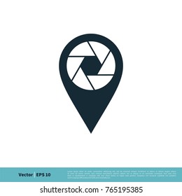 Photo Place Pointer / Pin Icon Vector Logo Template Illustration Design. Vector EPS 10.
