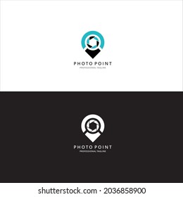 Logotipo de punto fotográfico en vector
