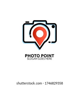 Photo point logo vector concept, icon, element, and template for Business