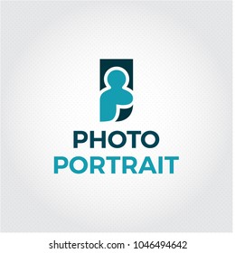 Photo portrait logo. Web vector logo. Minimal photo logo