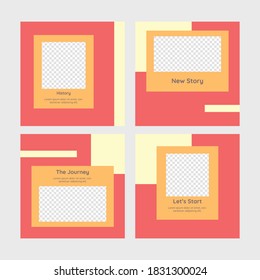 Photo post social media template modern design vector