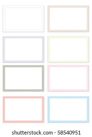 Photo and postcard frames pastel colors