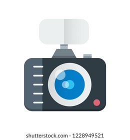 Photo presentation flat vector icon.