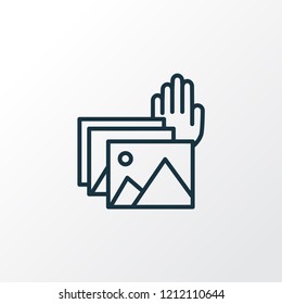 Photo presentation icon line symbol. Premium quality isolated gallery element in trendy style.