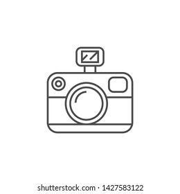 Photo Presentation Related Vector Thin Line Icon. Isolated on White Background. Editable Stroke. Vector Illustration.