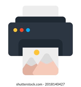 Photo printer icon in flat design