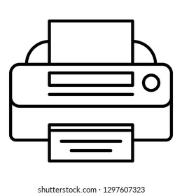 Photo printer icon. Outline photo printer vector icon for web design isolated on white background