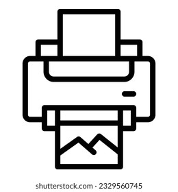 Photo printer icon outline vector. Camera studio. Art cam