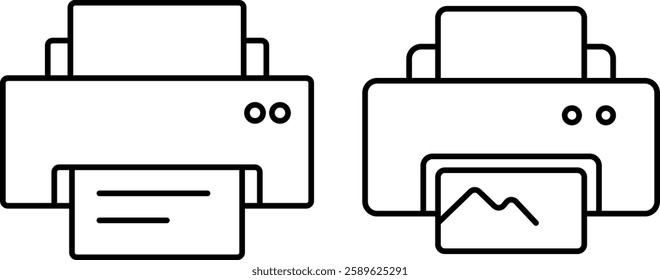 Photo Printer Icon Set – High-Quality Printing and Technology Symbols in EPS