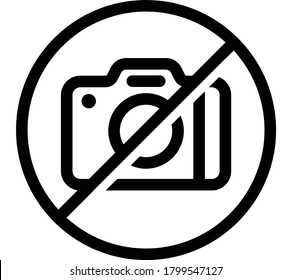 Icono plano de prohibición de fotos aislado en fondo blanco